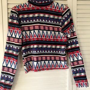 American Apparel Cotton Spandex Turtleneck Crop Top.  Size Medium